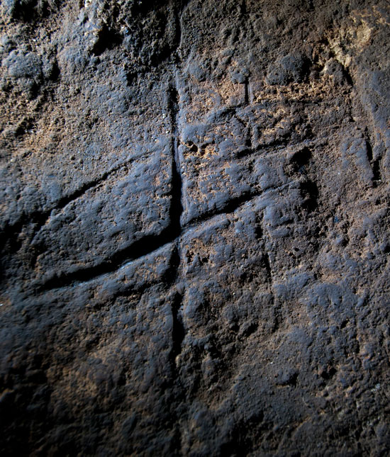 Neanderthal rock engraving from Gorham’s Cave | Courtesy of Stewart Finlayson